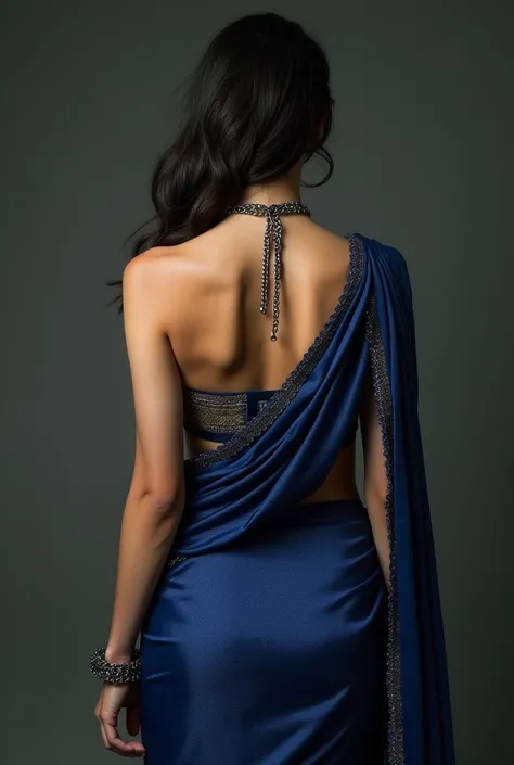 Kriti sanon Bondage bdsm in  blue shimmering saree, handcuffed and black collar chained , locked collar, and hands tied behind the back in handcuffs behind the back, 