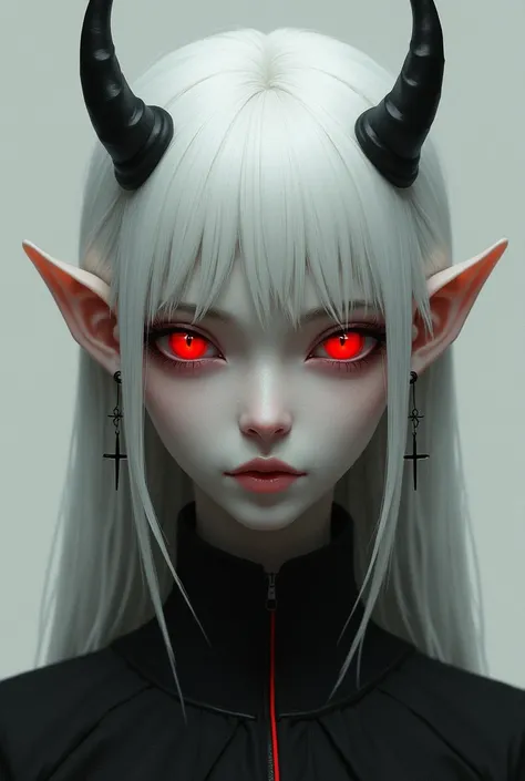 White-haired guy.: Make the character&#39;s skin base pale white or grayish white to make the red eyes stand out.: Give the eyes a bright red color to add prominence and mystery to the little one.: Draw small horns coming out of the head, depending on the ...