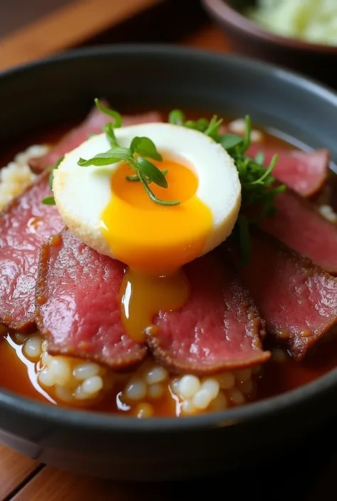 Gyudon Beef Rice with onsen egg