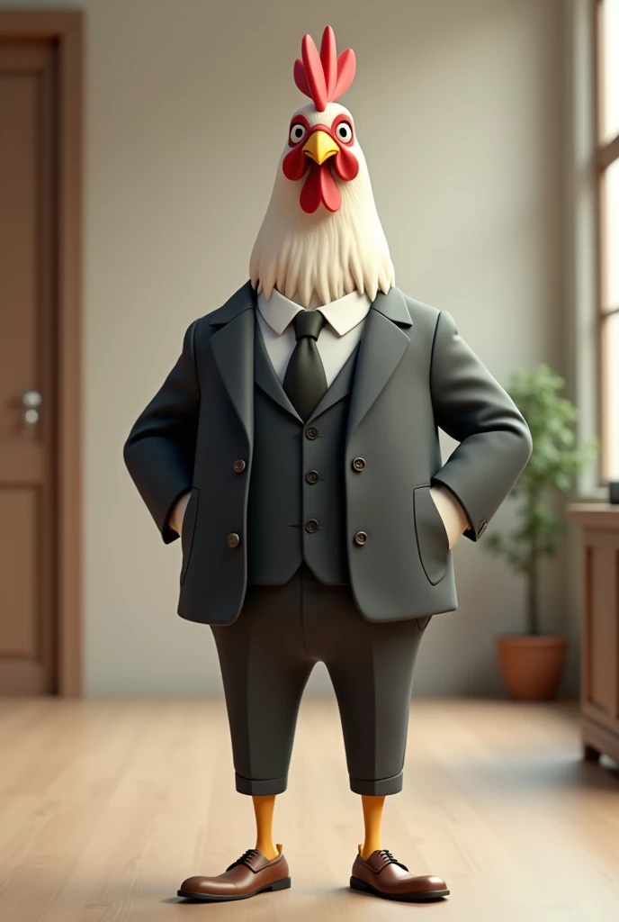 Hen who were coat pant look like animation geanltmen businessman 3d