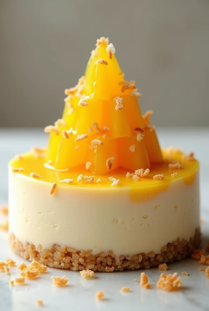 Steps for making triangle mango sticky rice cheesecake