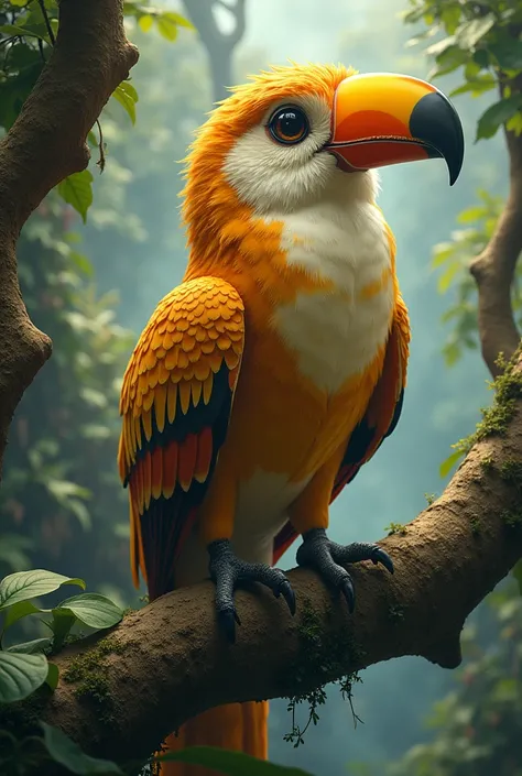 A mix between a toucan and an owl 