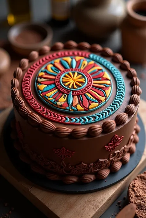 Make a logo on a chocolate cake, make it in a Peruvian style and add some Inca details.

