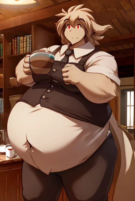 Twokinds mega obese body basitin coffee  clothes red eyes male