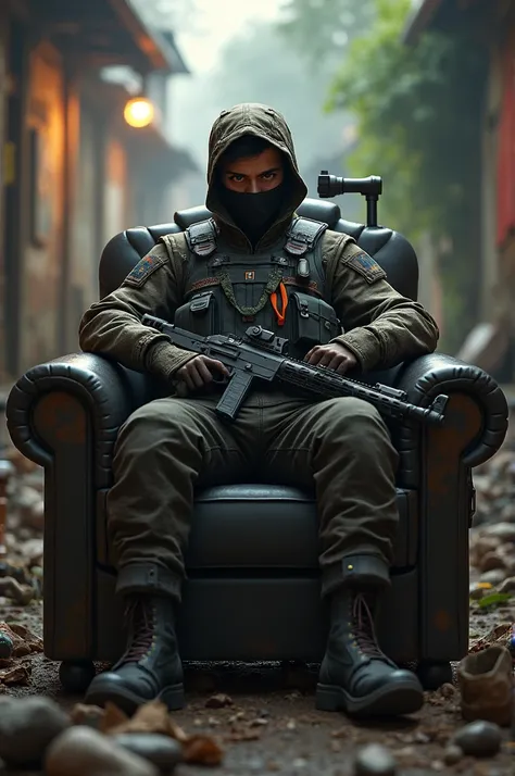 Freefire cherector in chair
