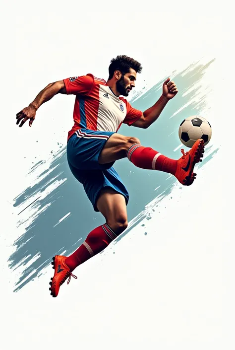 football logo player kicking the in net