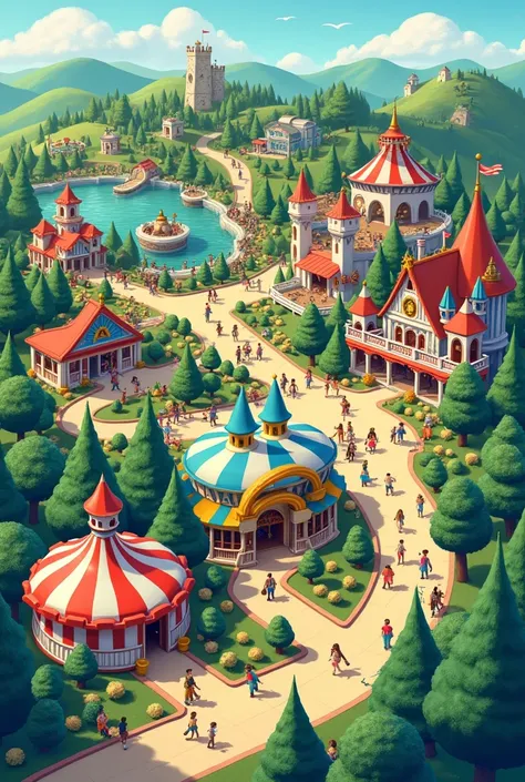 Map for an amusement park 