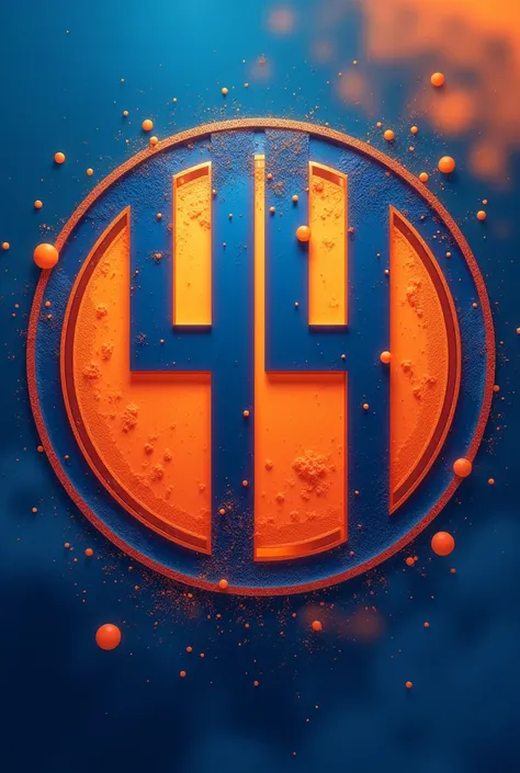 Circular image filled in blue and orange with the number 44 in the center, with the name Jeferson Santana on the edge of the circle 