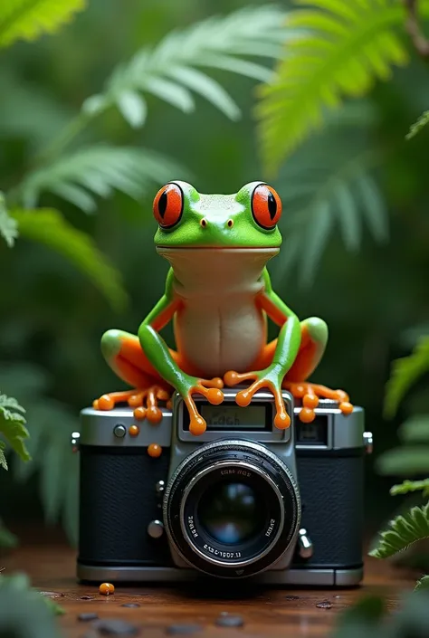 camera, frog