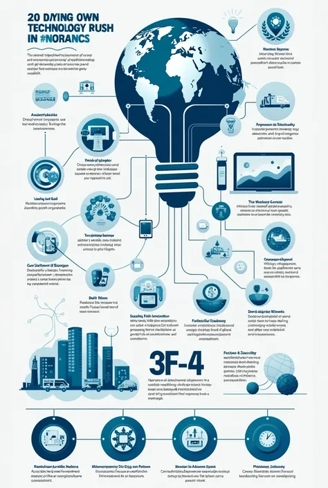 Make me a infographic about A powerful statement that highlights the role of technology and innovation in building a better future, make it clear and understandable 