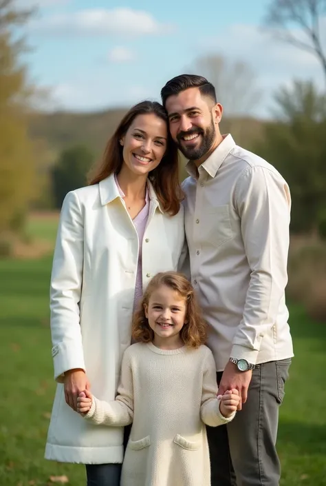 Same woman from the previous photo in a white coat that I described as Tatiana, but with her daughter and her happy husband 