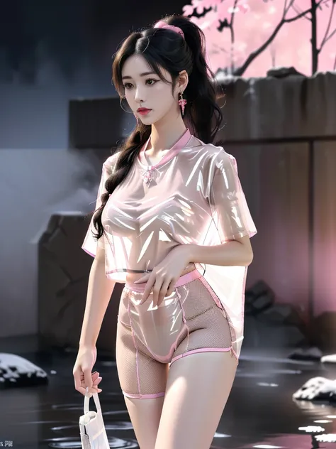 一个有着美丽脸庞的sexy中国华裔女孩, wearing revealing, transparent clothing, ((light theme, expose the subject))
(((heavy rain, doomsday ruins,...