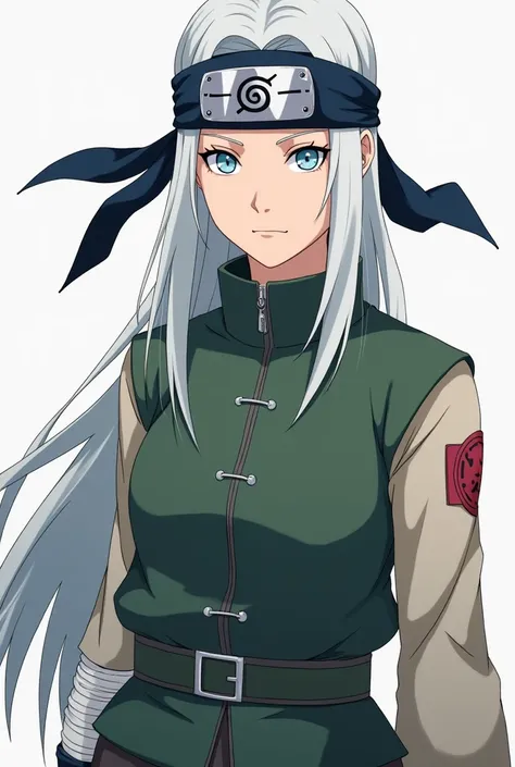 **Visual Description of the Konoha Ninja**: This Konoha ninja has a **striking appearance**, highlighted by her **long, straight white hair**, which falls gently to her shoulders. It is a vibrant contrast to her fair skin, giving her a serene yet imposing ...