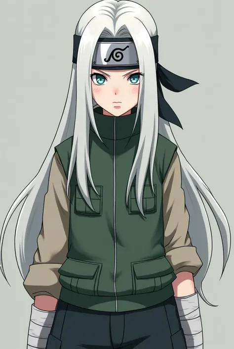 **Visual Description of the Konoha Ninja**: This Konoha ninja has a **striking appearance**, highlighted by her **long, straight white hair**, which falls gently to her shoulders. It is a vibrant contrast to her fair skin, giving her a serene yet imposing ...