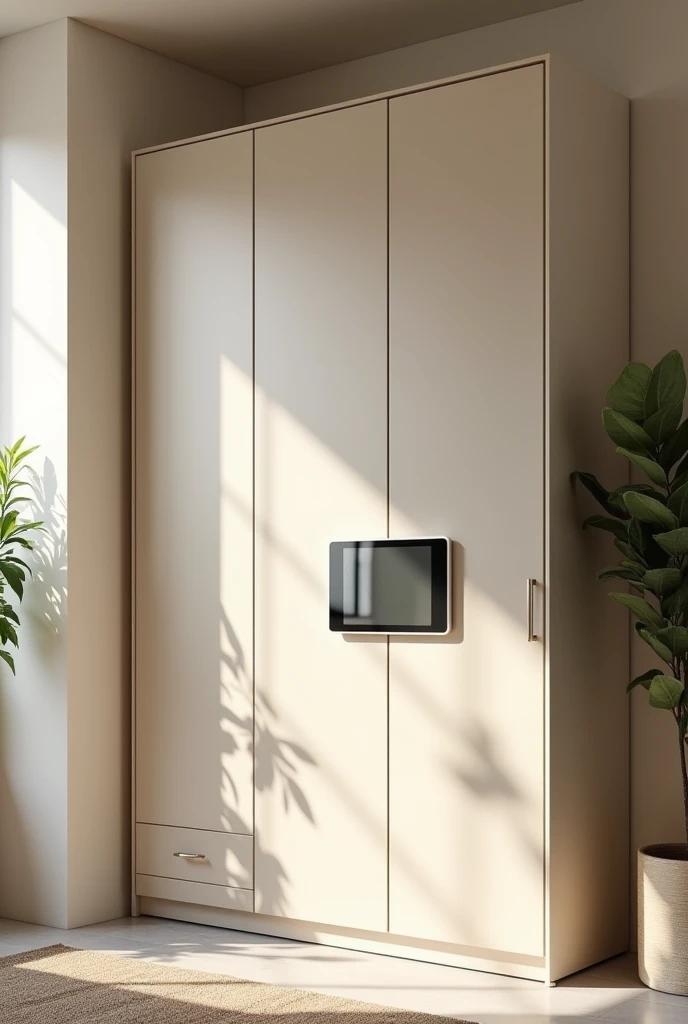 Eco-friendly wardrobe with built-in tablet 