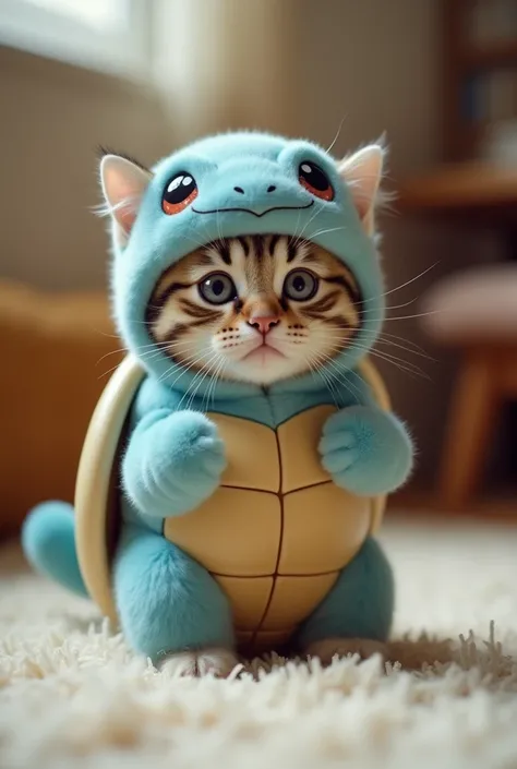 Short-legged kitten、Squirtle costume