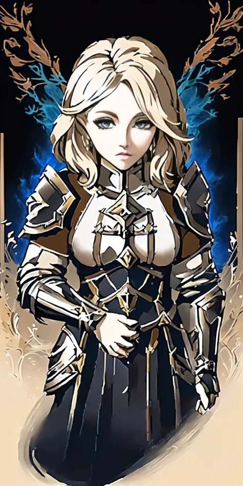 a woman in armor holding a shield and a shield, final fantasy tactics character, jrpg character art, granblue fantasy, rpg character, jrpg character, crisp clear rpg portrait, ragnarok online, ( ( character concept art ) ), rpg character art, pretty female...