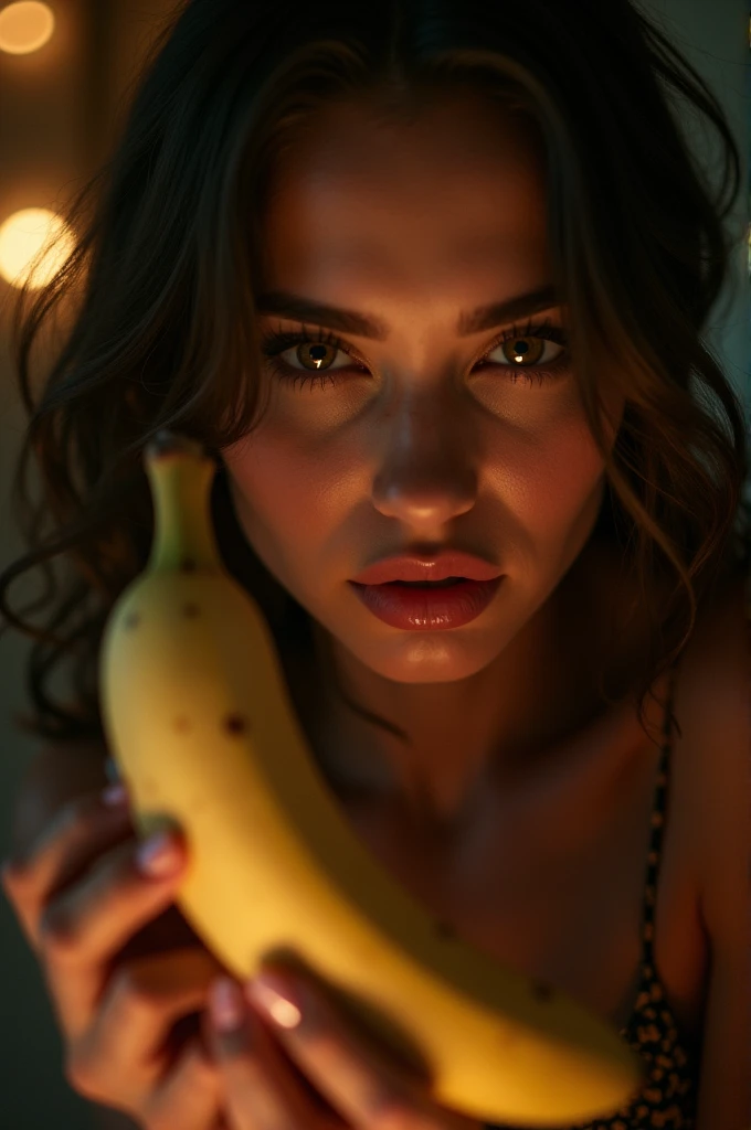 Hot woman playing with a banana and her vagina 