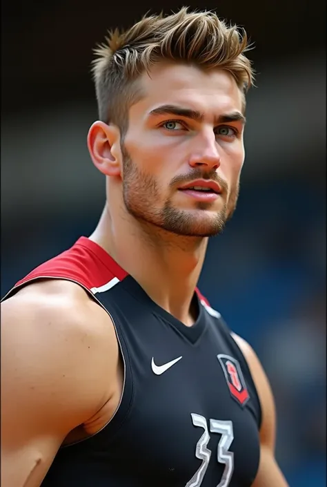 handsome (reference American Volleyball Olympics Player - Matt Anderson), (reference Matt Anderson) (blonde), stubble
