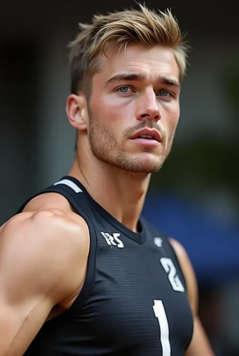 handsome (reference American Volleyball Olympics Player - Matt Anderson), (reference Matt Anderson) (blonde), stubble
