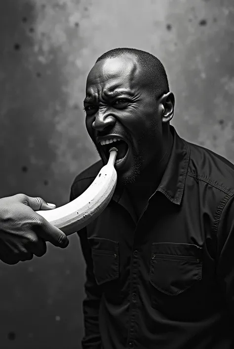 Makes a black man eat a banana