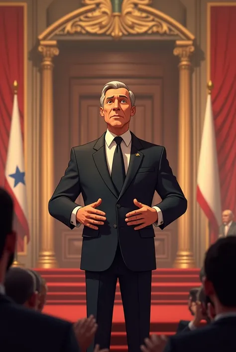 A governor announcing to his people (animated) 