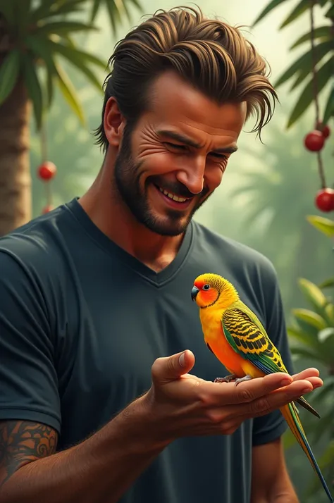 David Beckham play with Budgie