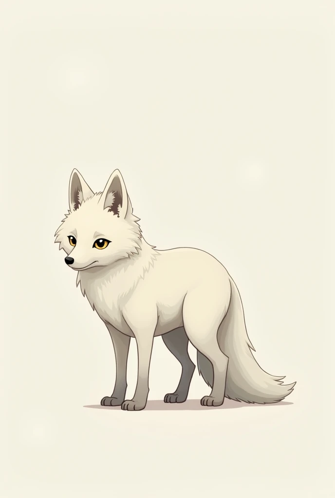 an arctic fox standing, 2D, in position 3/4, for animation, without clothes