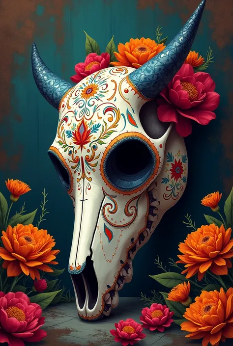 Day of the Dead Dog Skull