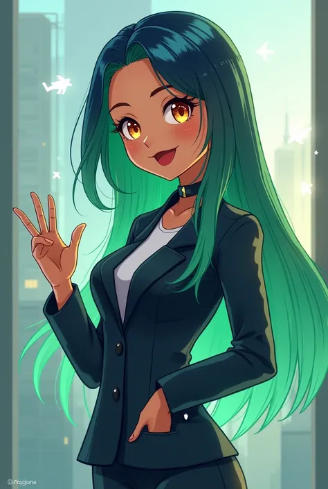 Create a semi-realistic female virtual assistant avatar for the travel app Xploria, with subtle anime/manga influences. The character should have the following features:

1. Semi-realistic style with anime-inspired eyes and facial features, aiming for a ba...