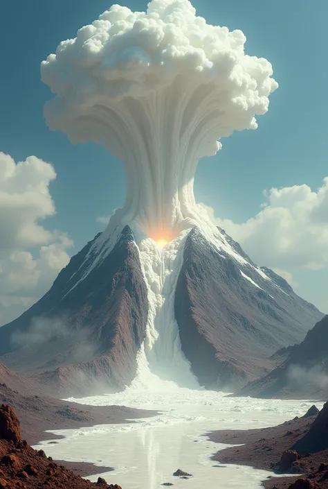 A volcano spewing milk 