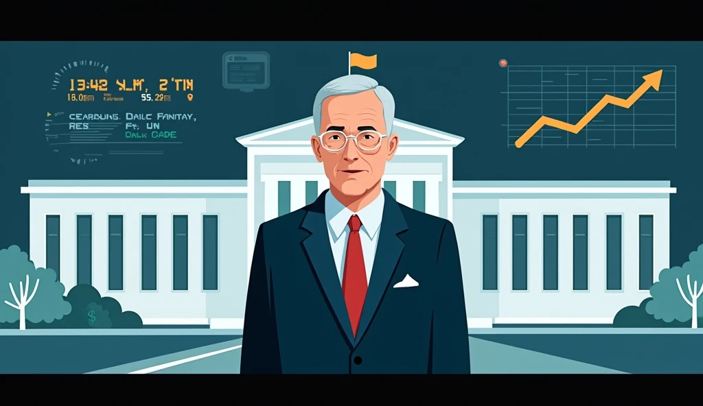 Create YouTube thumbnail on topic " What is FED Interest Rates? How Interest Rates controls Economy?"
Central banks and money shows growth.
Keep central bank chairman picture with holding dollar.
Show background with big Central banks and money
