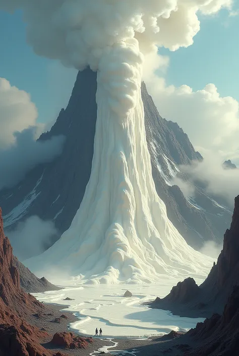 A volcano spewing milk 