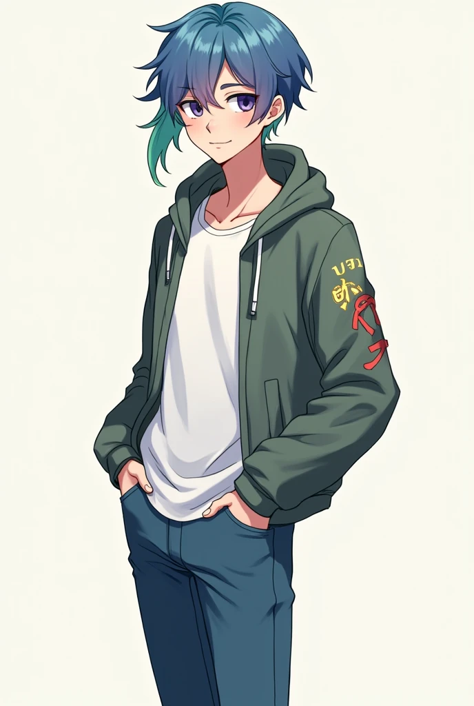  a teenage male anime character