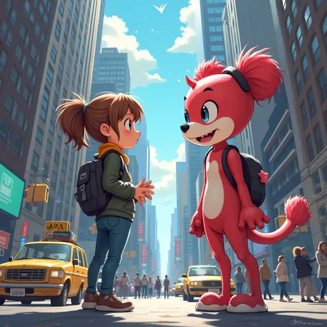 a girl meet an anime character in new york