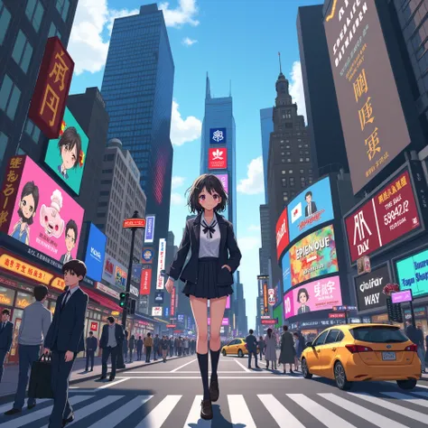 anime character goes to new york