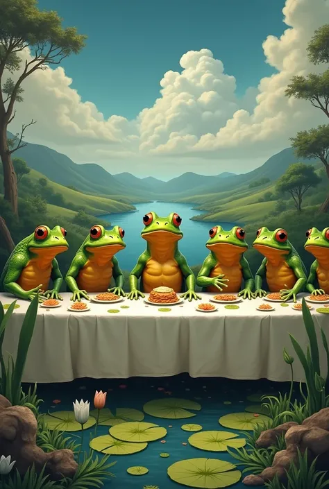 last supper landscape photo replaced with frogs 