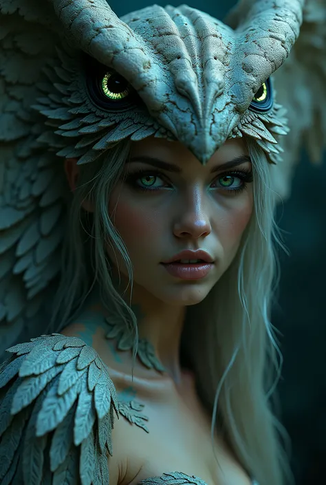 beautiful detailed harpy woman, Greek mythology, evil eyes, super detailed skin texture, iridescent, (best quality,4k,8k,highres,masterpiece:1.2),ultra-detailed,(realistic,photorealistic,photo-realistic:1.37),photorealistic,cinematic lighting,dramatic shad...