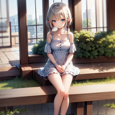 、Photorealism、Best Quality、Ultra-high resolution、photograph、少女のphotograph、Extraordinarily beautiful girls、A face that is cute and beautiful down to the last detail、Beautiful Bangs、Glowing White Skin,Bangs between the eyes、Short pigtails、Glamorous light and...