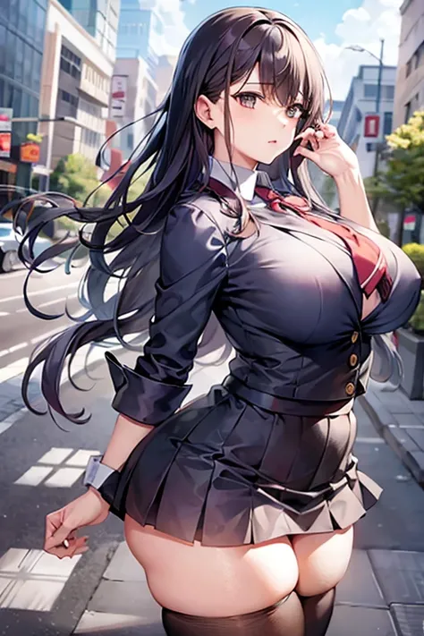 showing panties,anime girl with big boos and big breasts posing outdoors, , oppai, marin kitagawa fanart, kantai collection style, seifuku, thicc, realistic schoolgirl, hyperrealistic schoolgirl, makoto, rin, school girl, a hyperrealistic schoolgirl, (sfw)...