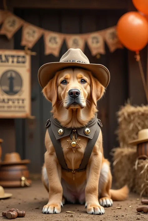 Simple Labrador Sheriff Themed Birthday Decorations 