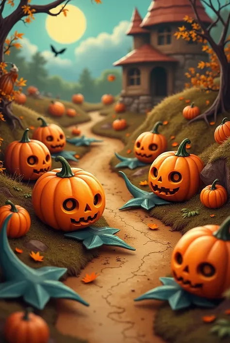 A game of swindling that uses pumpkin heads as moles and stingrays as traps.