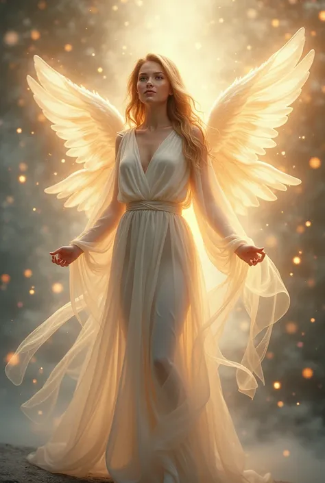 Create for me an angel who is white current in the spiritual world