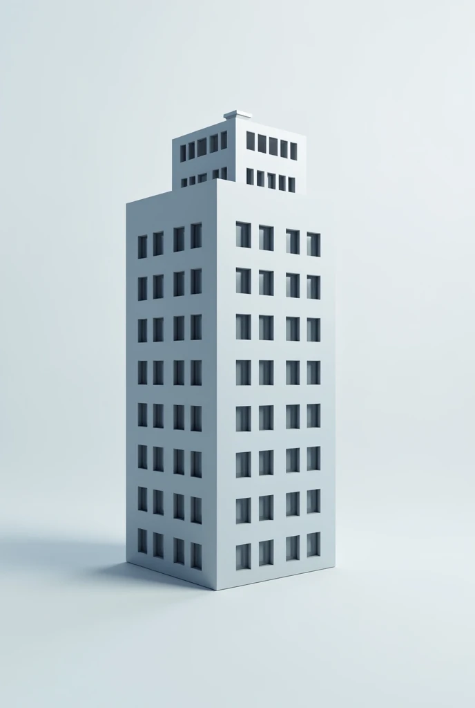 A logo image of a tall building with many windows, the grey walls, It has a smaller level on the roof and has a text that says Minfin