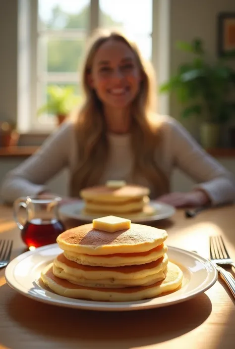  pancake breakfast in first person and look real but casual 100% real in first person