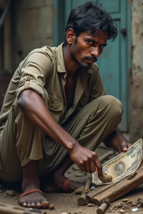 A 2 poor young man working for ₹500