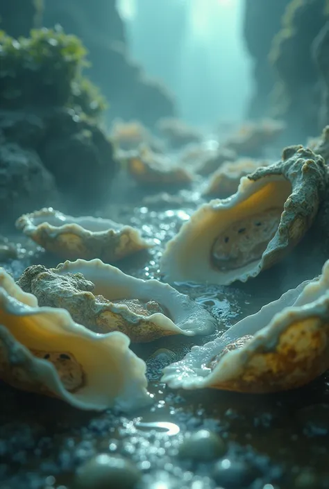 Oysters leaking water