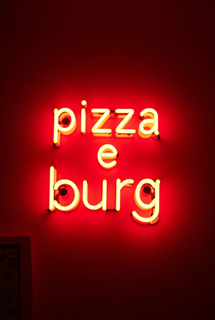 *Pizza e Burg* written in red neon