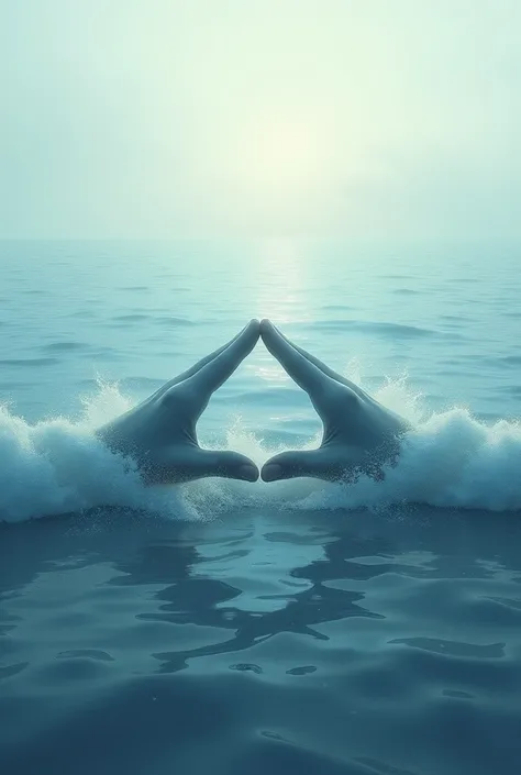 sea in the shape of hands helping each other