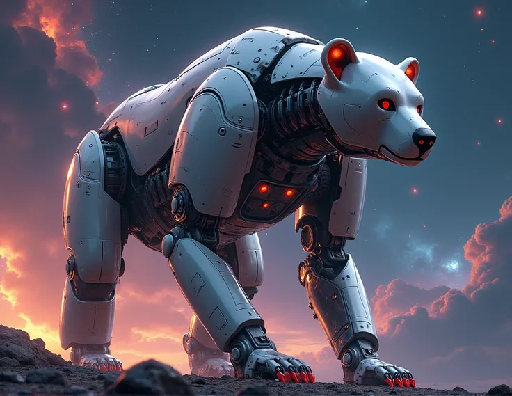 robotic bear digital art cosmos